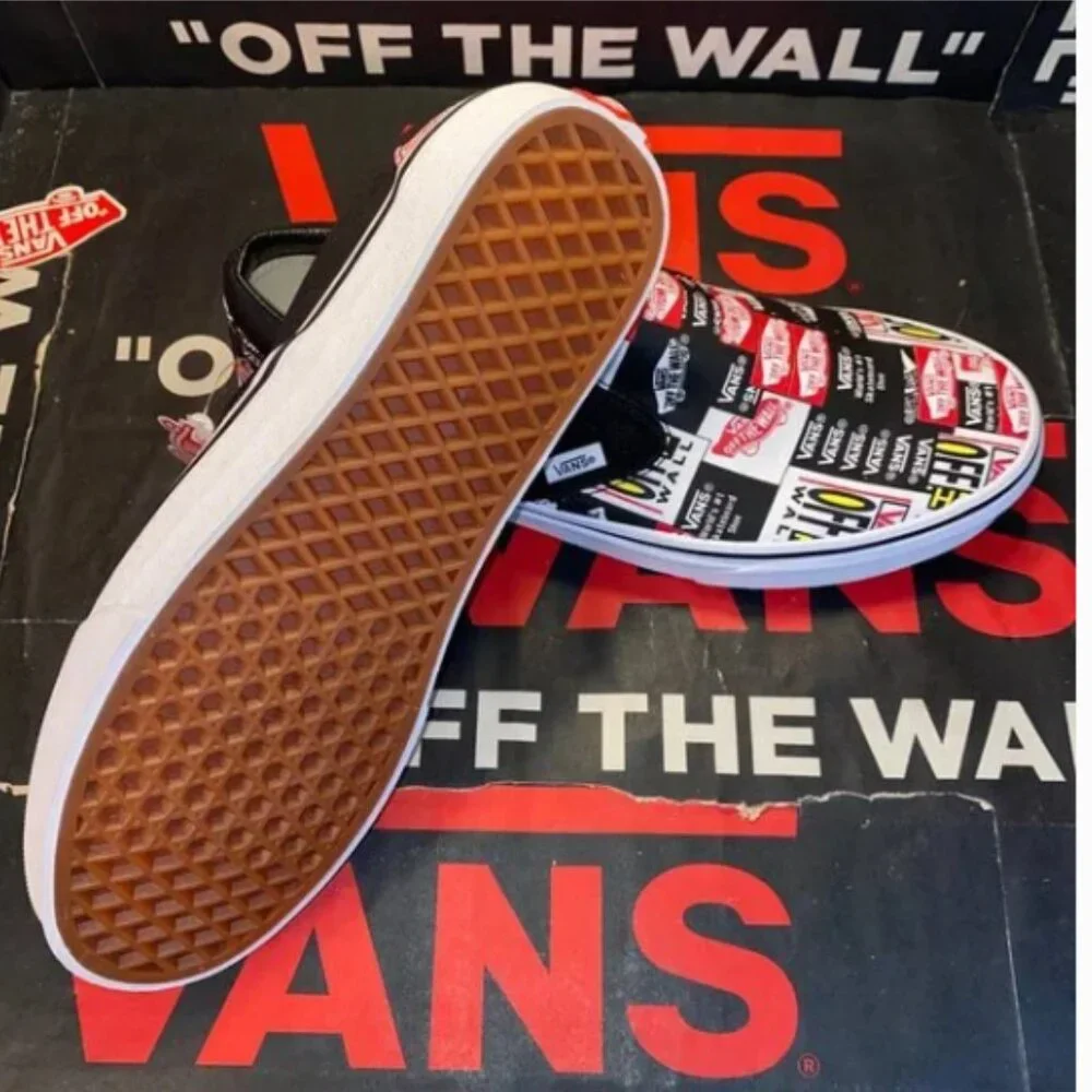 Vans Men's 4.5/Women's 6 Classic Slip-On Label Mix True White VN0A4BV3V9A